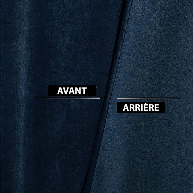 Lystett nattblå gardin i luksus fløyel