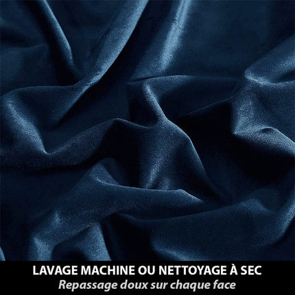 Lystett nattblå gardin i luksus fløyel