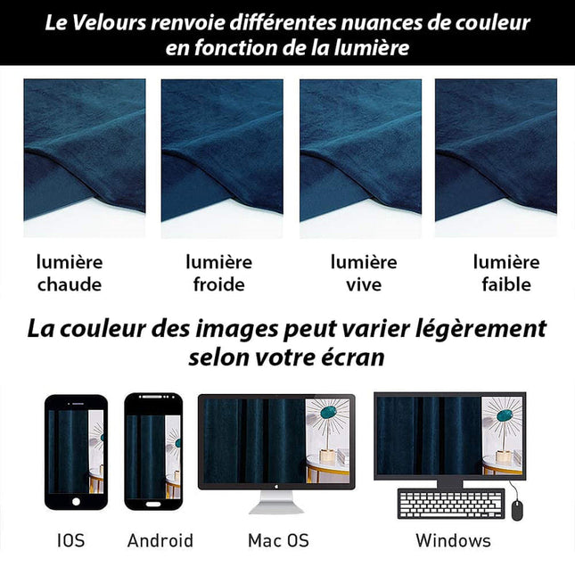 Lystett nattblå gardin i luksus fløyel