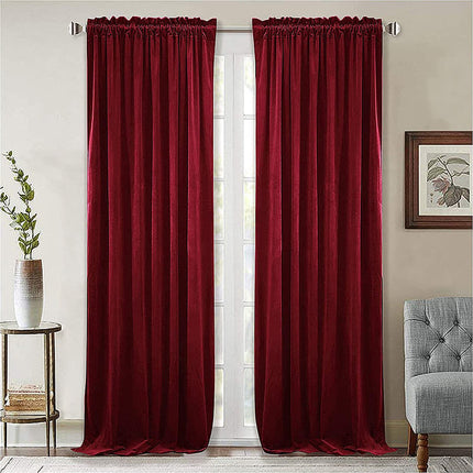 Varmeisolerende burgunder gardin i fløyel