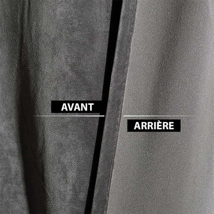 Mørkegrå termisk gardin i fløyel