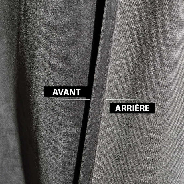 Mørkegrå termisk gardin i fløyel