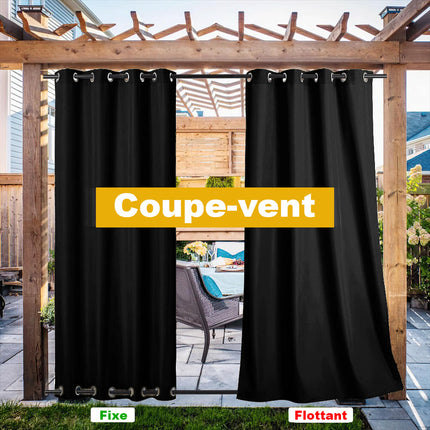 Svart vindtett gardin for pergola