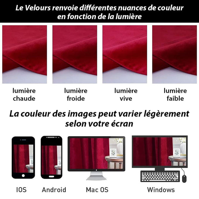 Varmeisolerende burgunder gardin i fløyel