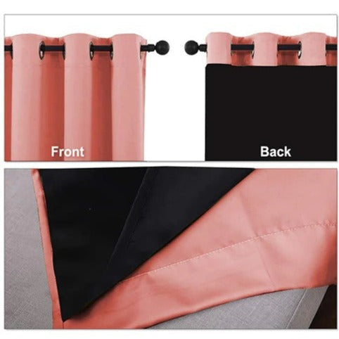 Rosa termisk gardin for mørklegging